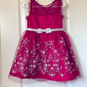 Jona Michelle Girls Size 2T Dressy Formal Christmas Holiday Dress Tulle Overlay
